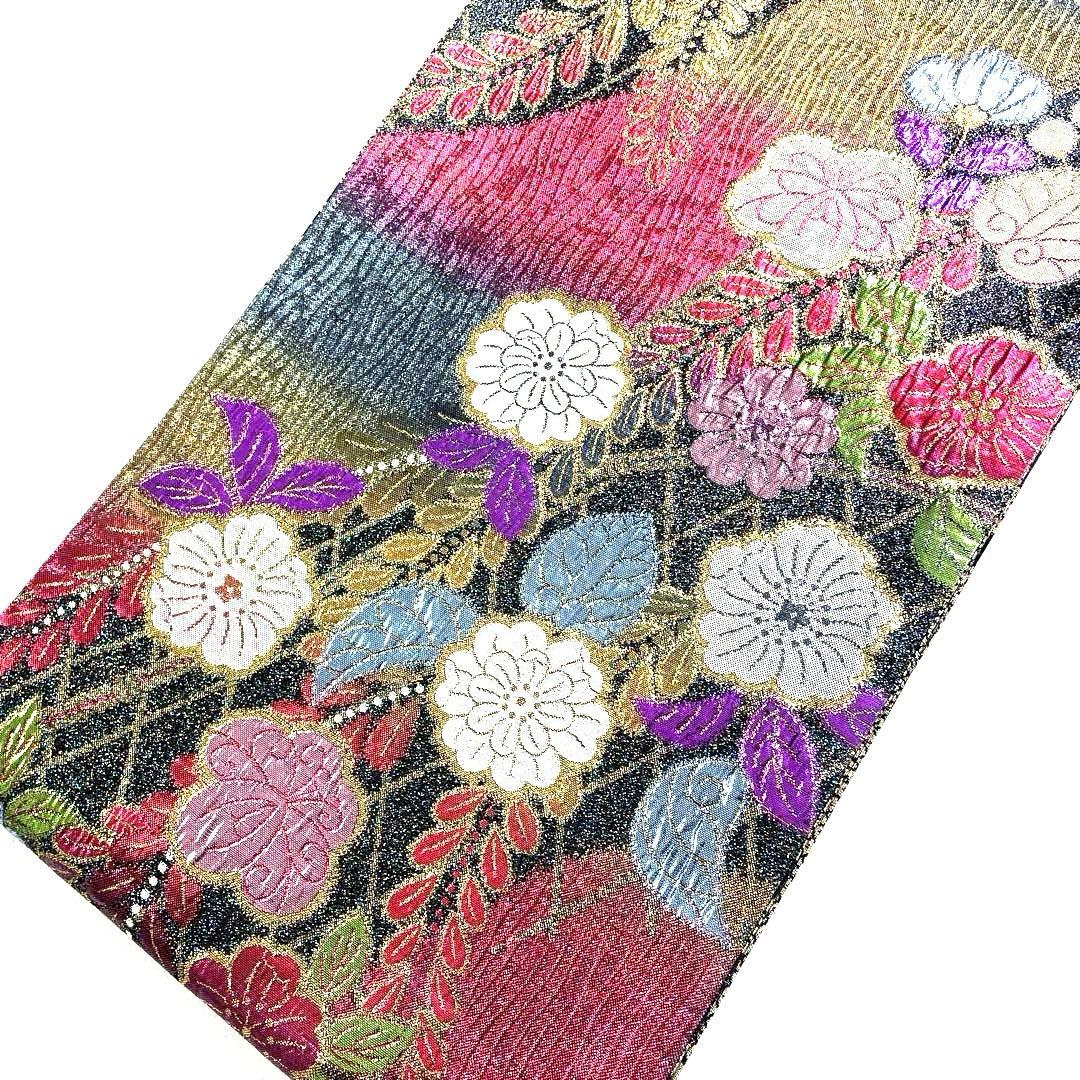 専用帯6315 ●高級 正絹 片面全通 リバーシブル 袋帯 辻ヶ花