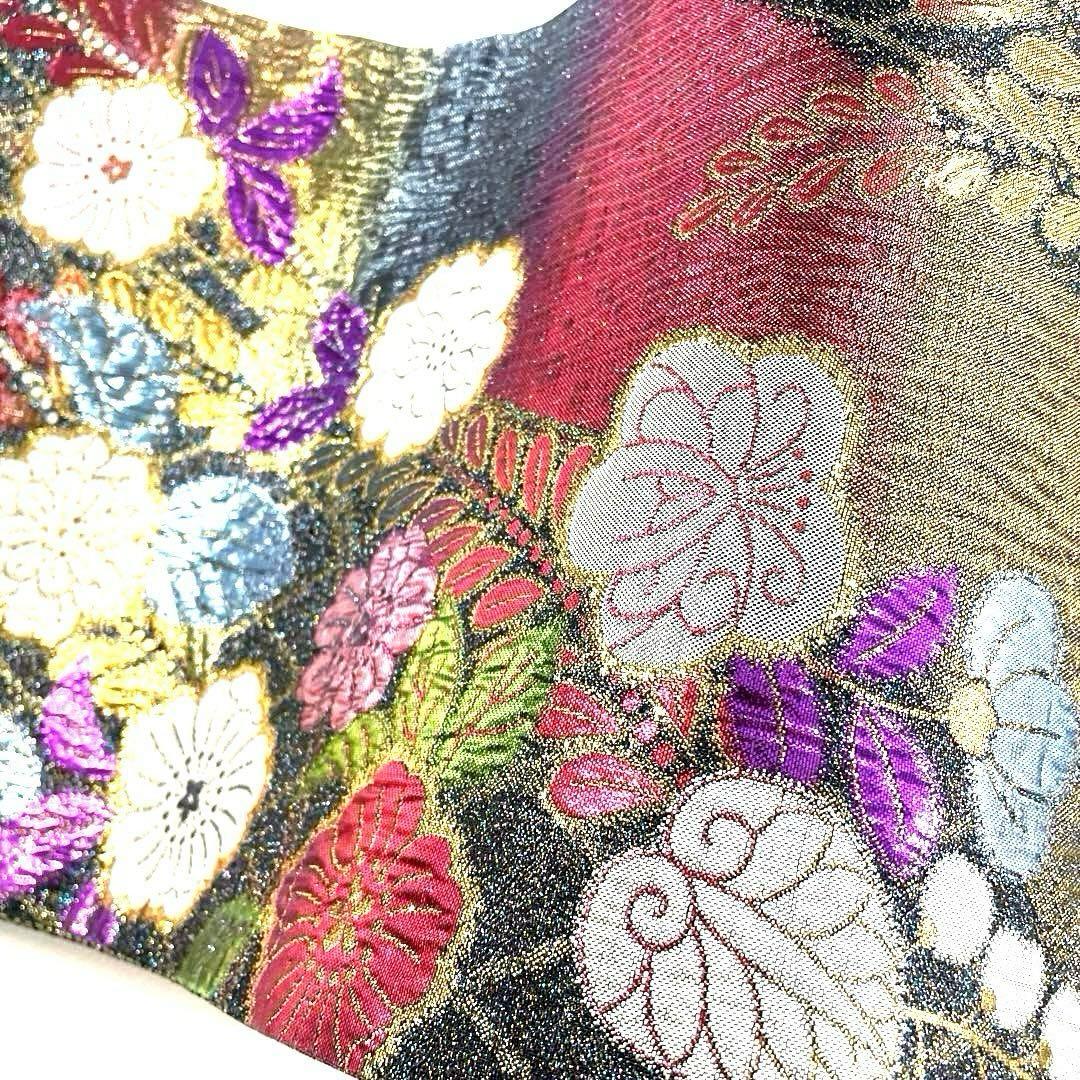 専用帯6315 ●高級 正絹 片面全通 リバーシブル 袋帯 辻ヶ花