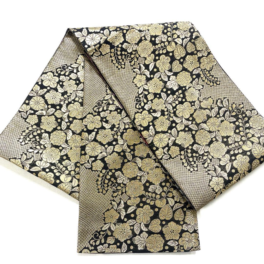 専用帯6315 ●高級 正絹 片面全通 リバーシブル 袋帯 辻ヶ花