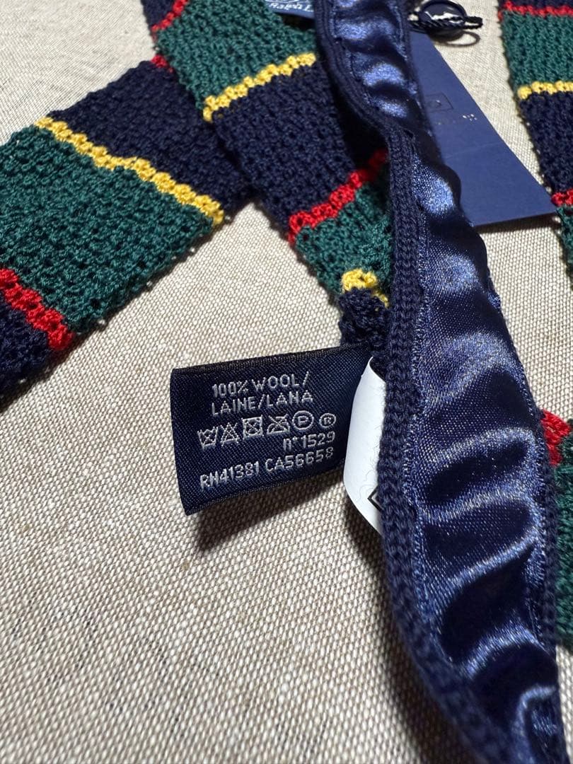 【新品】Ralph Lauren／ウールニットタイ／ボーダー／Italy製