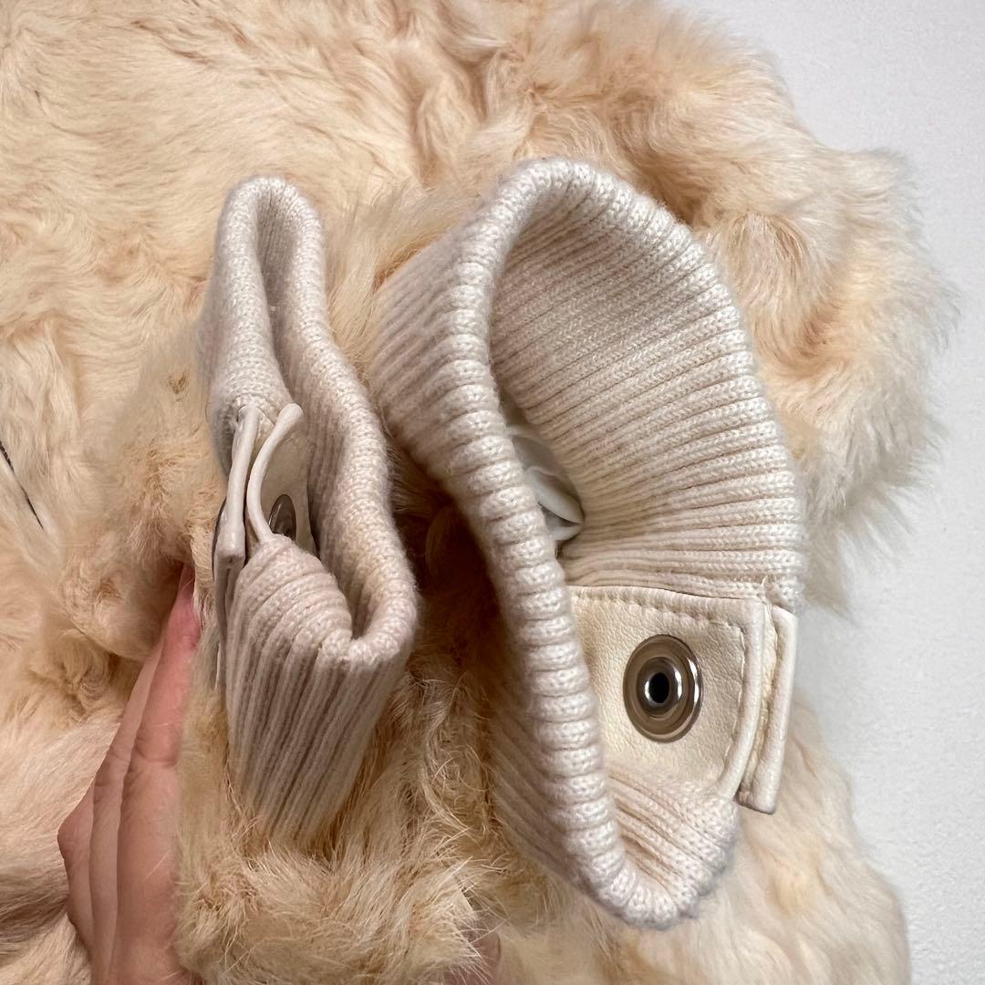 ピンクハウス ファージャケット ラムレザー ホワイト もこもこ Mサイズ