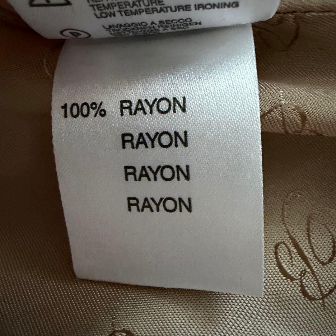 【未使用に近い】ブルマリン　ロングコート　ウール　刺繍　グレージュ　Lサイズ