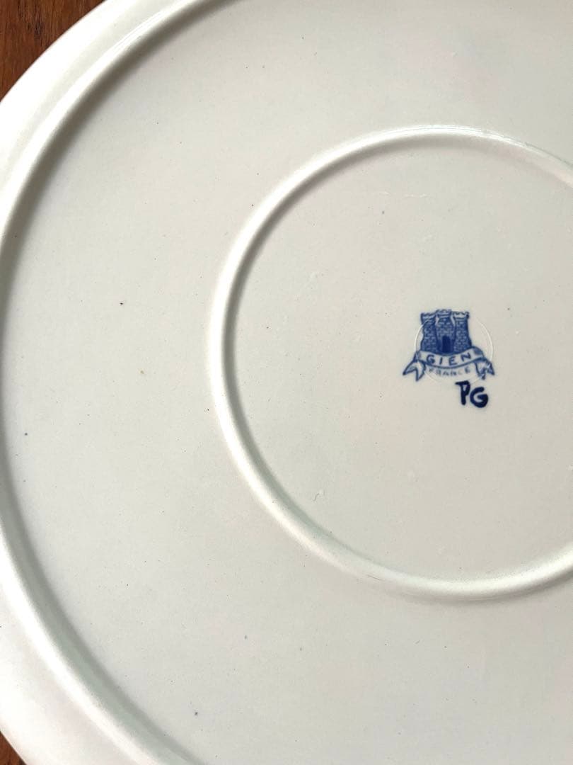 GIEN 陶器製 牡丹花柄デザイン 大皿 直径31cm