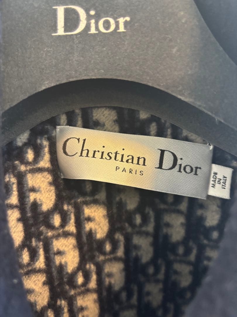 DIORディオールオブリーク　リバーシブルピーコート　ネイビー34