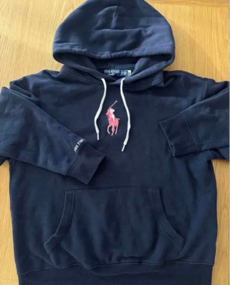 ラルフローレン　スウェット　フリース　フード付きパーカー ピンクポニー　刺繍