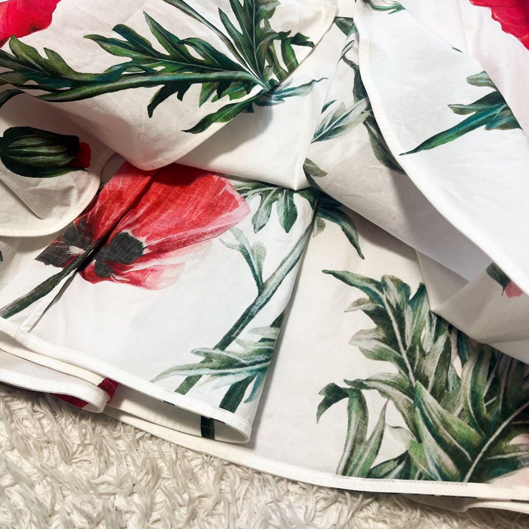 DOLCE&GABBANA ポピーサークル ポプリンドレス 花柄 42