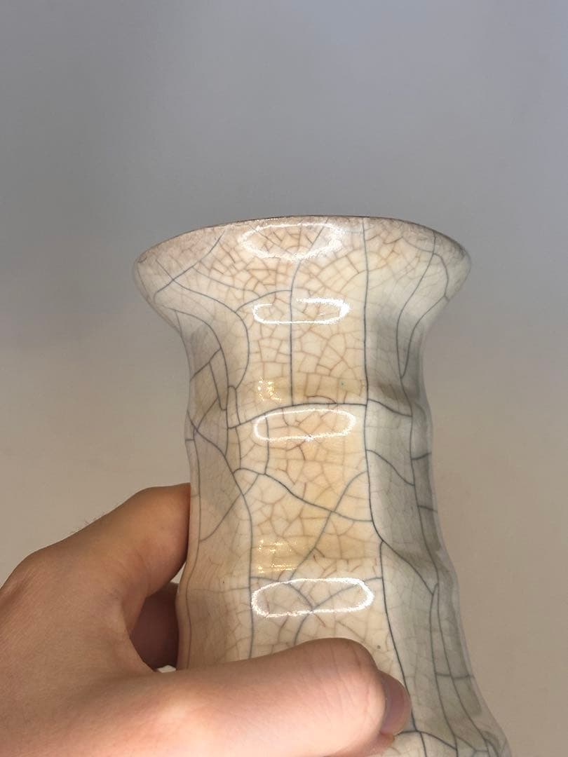 中国 明代 磁州窯 花瓶 貫入釉 古陶磁 骨董 收藏品