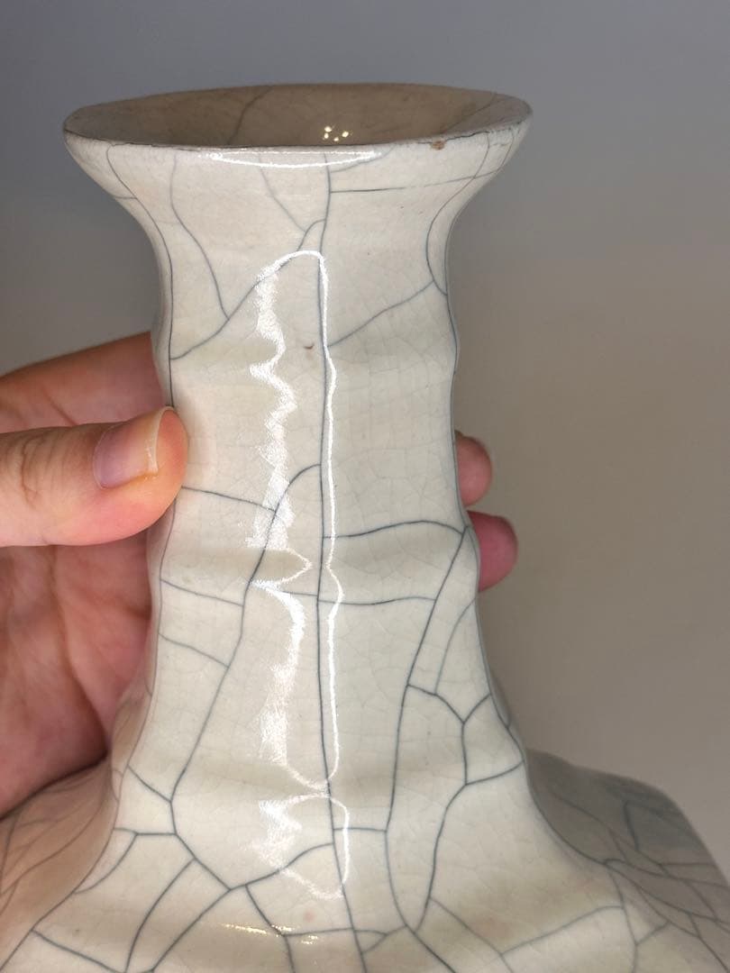 中国 明代 磁州窯 花瓶 貫入釉 古陶磁 骨董 收藏品