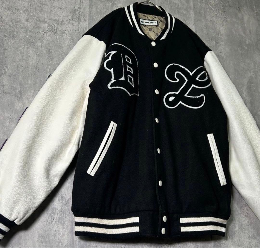 DUALISM バイカラースタジャン ブラック/ホワイト