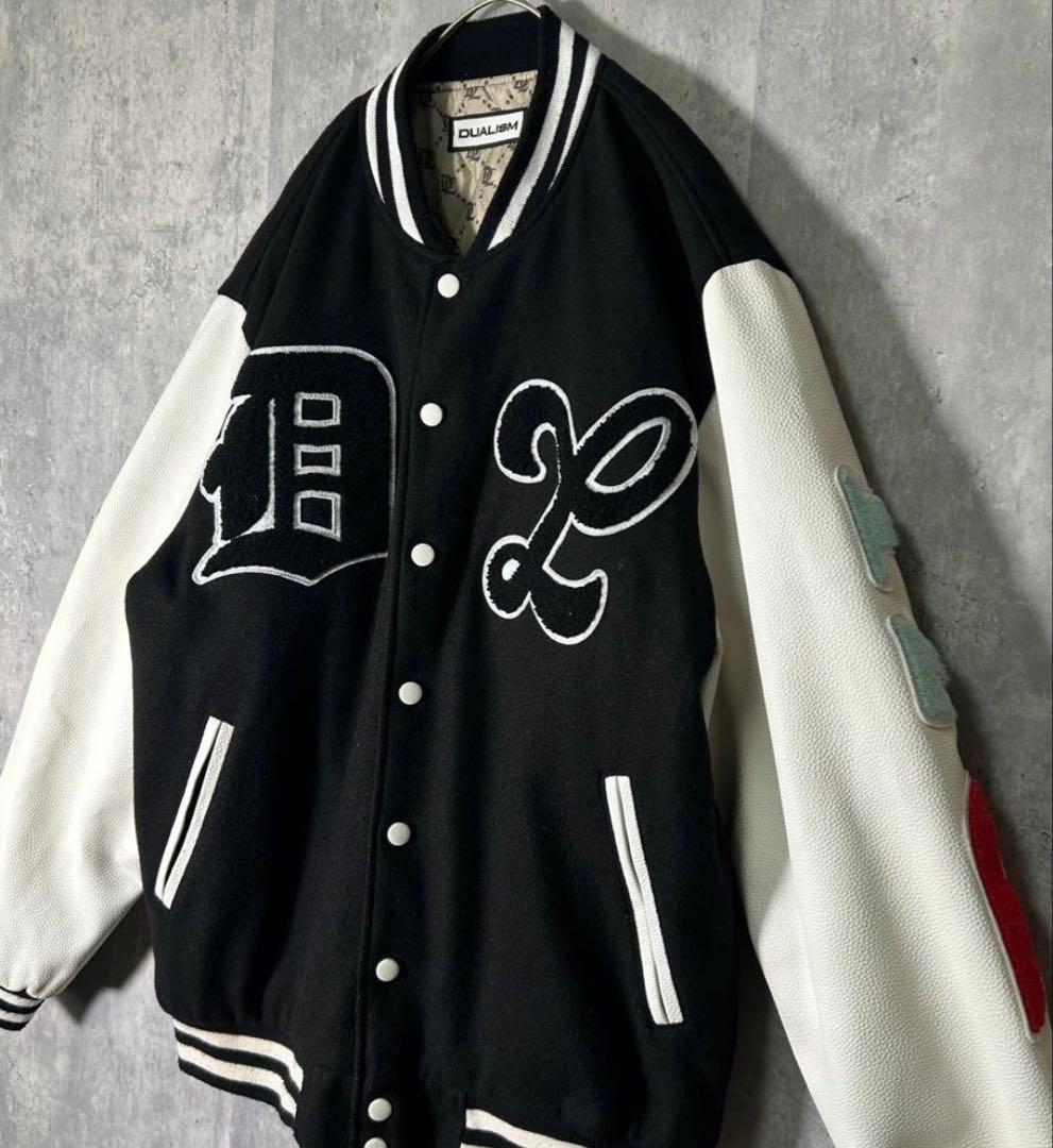 DUALISM バイカラースタジャン ブラック/ホワイト