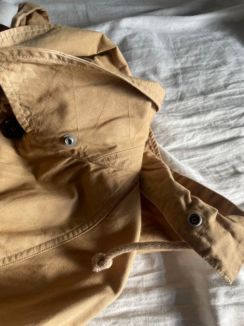 【期間限定値下げ】45R ベージュ フード付きロングコート