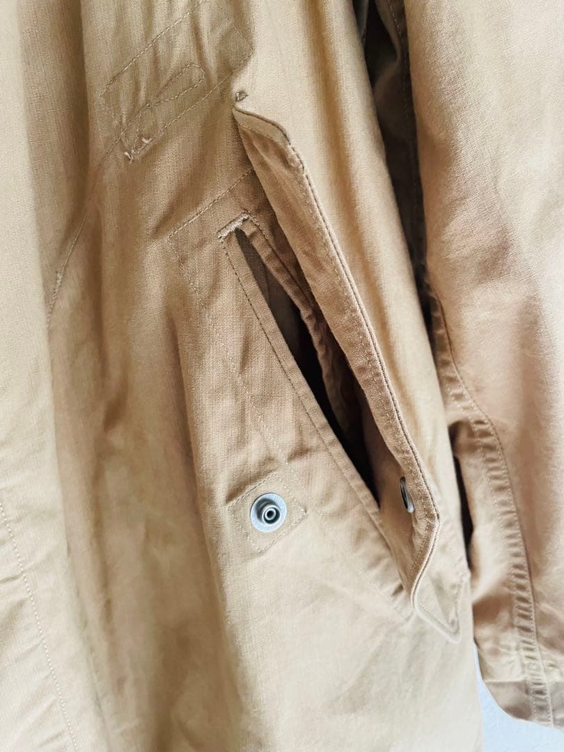 【期間限定値下げ】45R ベージュ フード付きロングコート