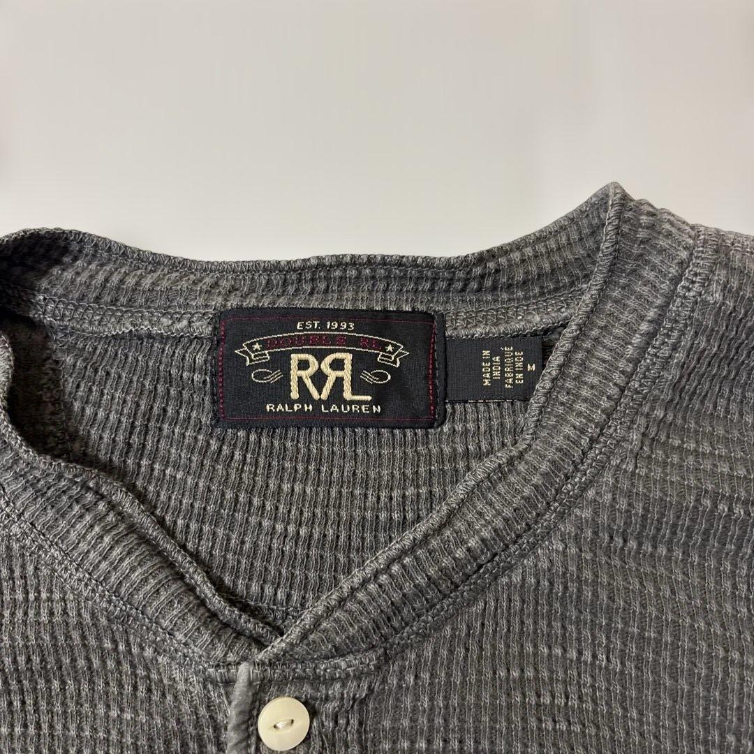 【未使用品RRL】Ralph Lauren グレー ヘンリーネック長袖カットソー