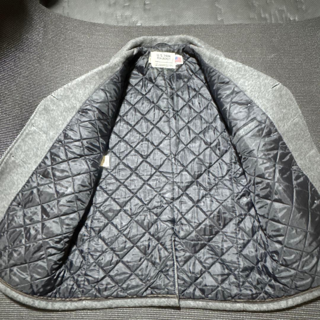 ショット U.S.740 肉厚メルトンウール ピーコート USA製 グレー 40