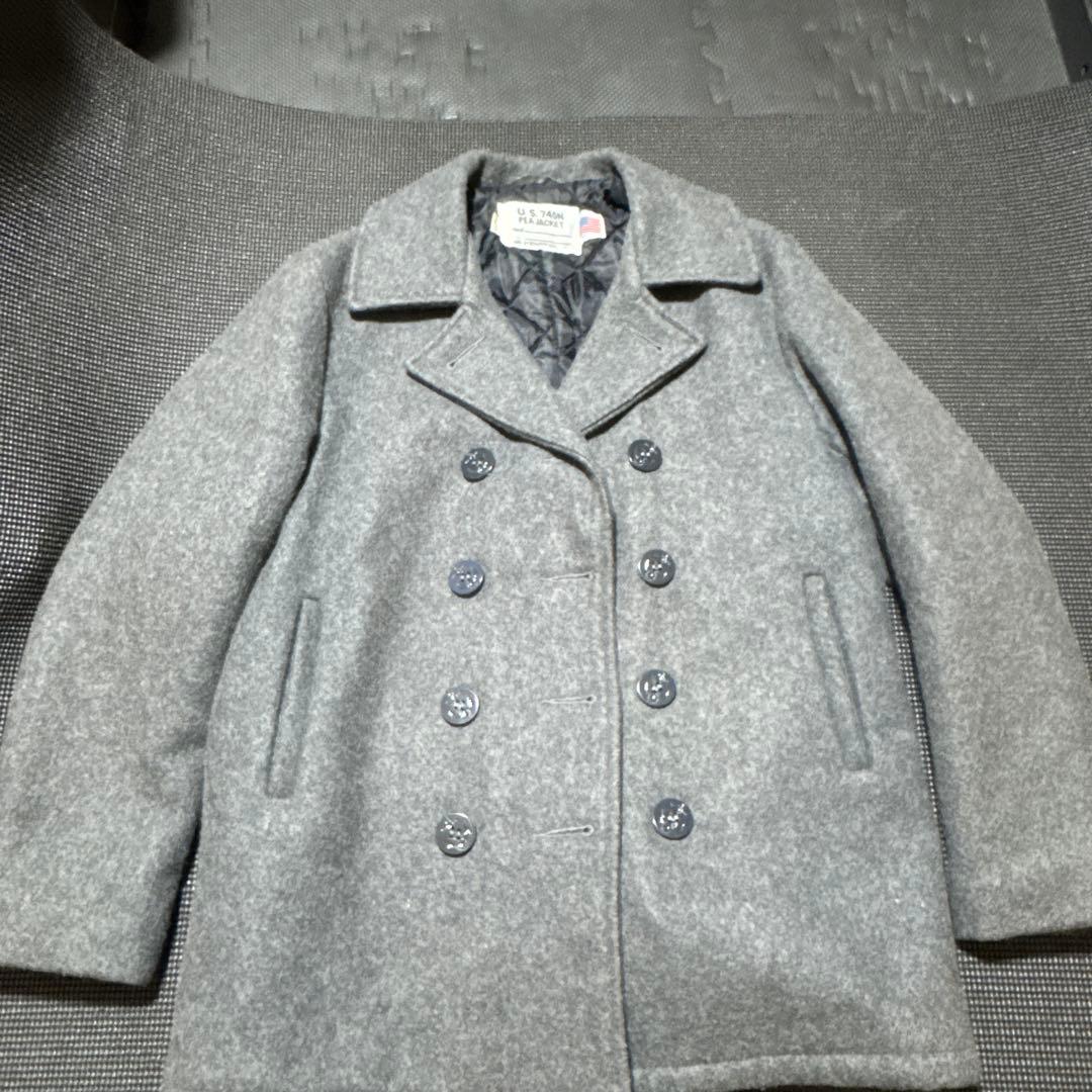 ショット U.S.740 肉厚メルトンウール ピーコート USA製 グレー 40