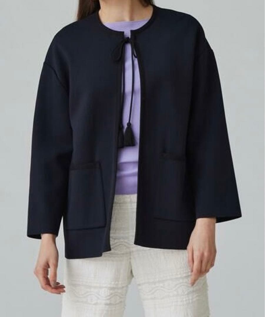 Ballsey アセテートナイロンミラノリブ クルーネックカーディガン S