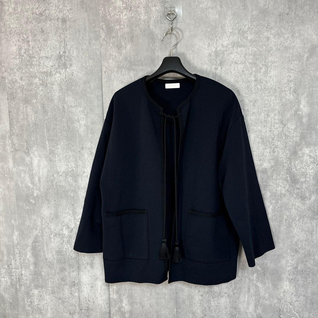 Ballsey アセテートナイロンミラノリブ クルーネックカーディガン S