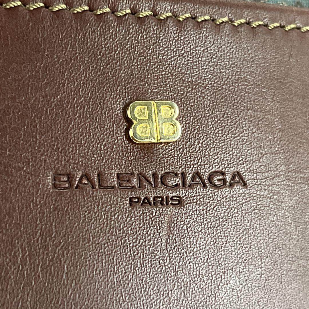 希少　オールド　バレンシアガ　2way ボストンバッグ　ロゴ金具　緑　y2k