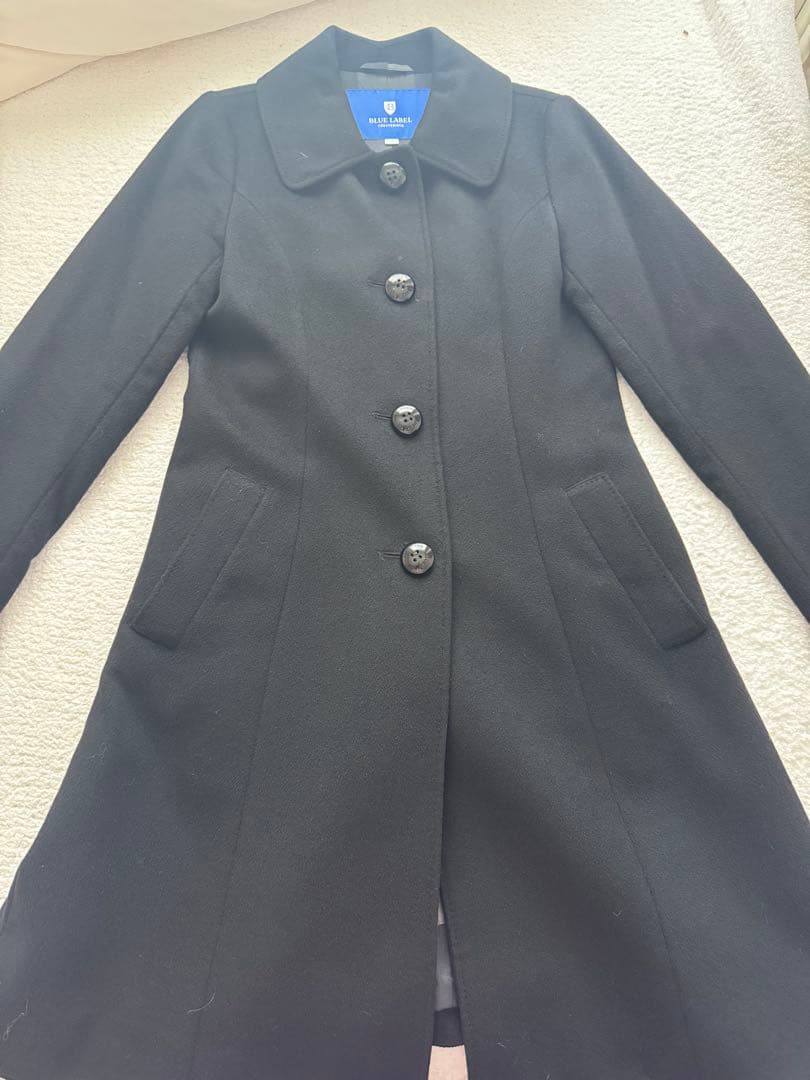 BLUE LABEL CRESTBRIDGE ブラック　カシミヤコート 38