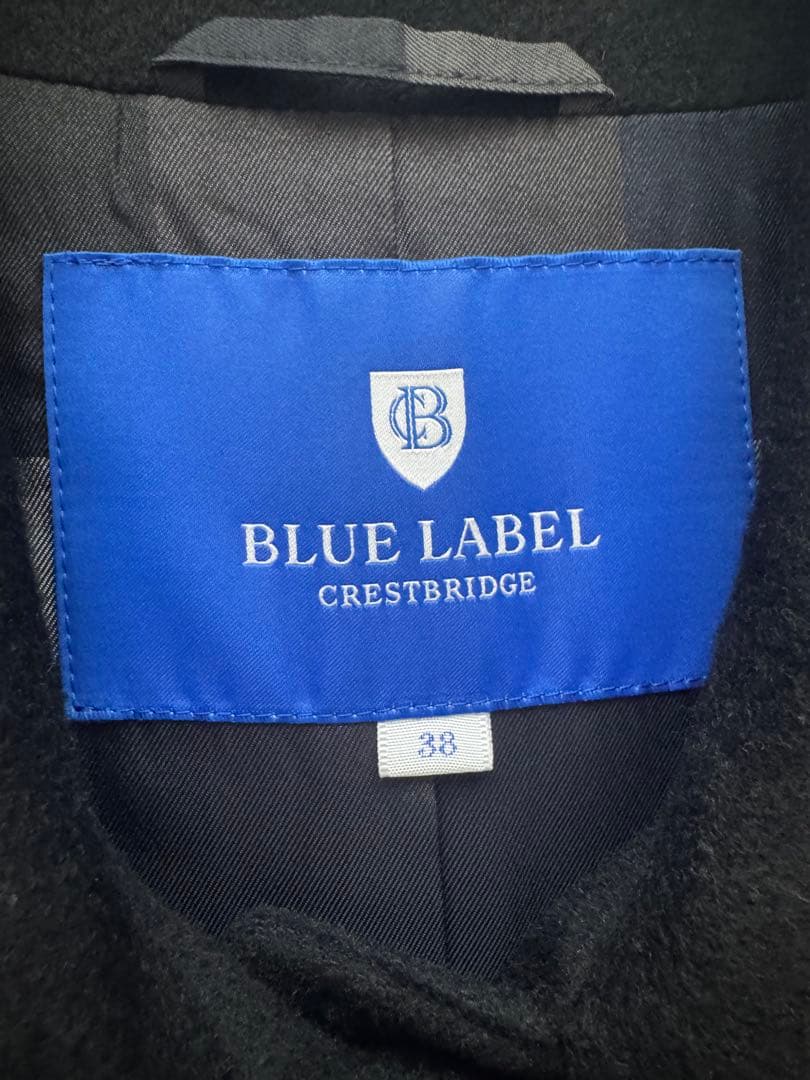 BLUE LABEL CRESTBRIDGE ブラック　カシミヤコート 38