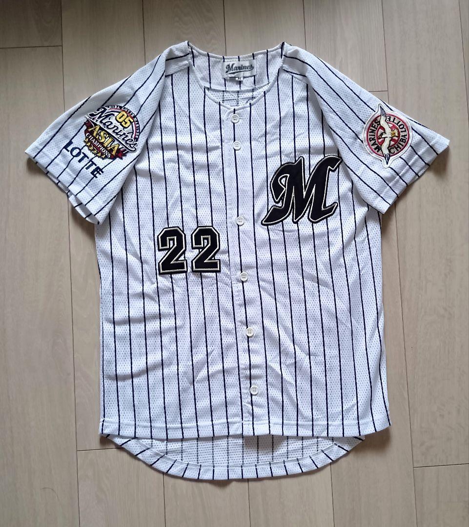 【当時物　タグ付き】千葉　ロッテ　マリーンズ　里崎　ホーム　ユニフォーム　M