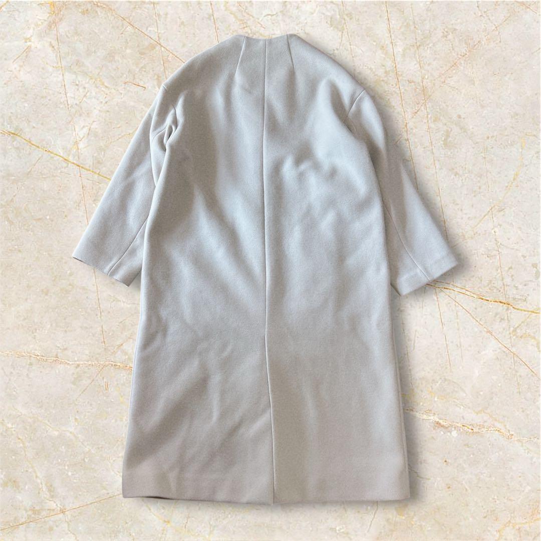 美品✨イエナ マンテコ ノーカラーウールコート ロングコート アイボリー 38