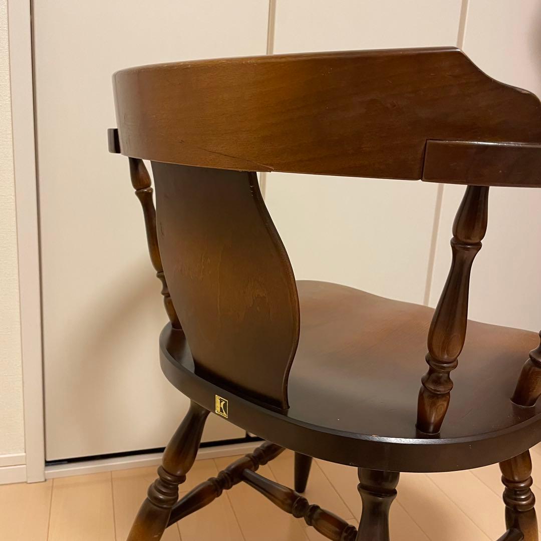 飛騨産業 キツツキマーク ダイニングチェア アームチェア ろくろ脚 2