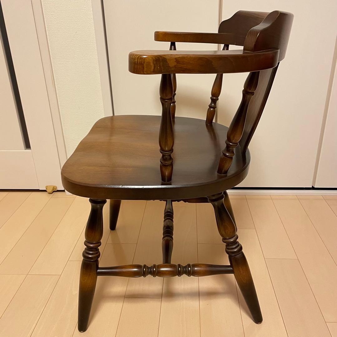 飛騨産業 キツツキマーク ダイニングチェア アームチェア ろくろ脚 2
