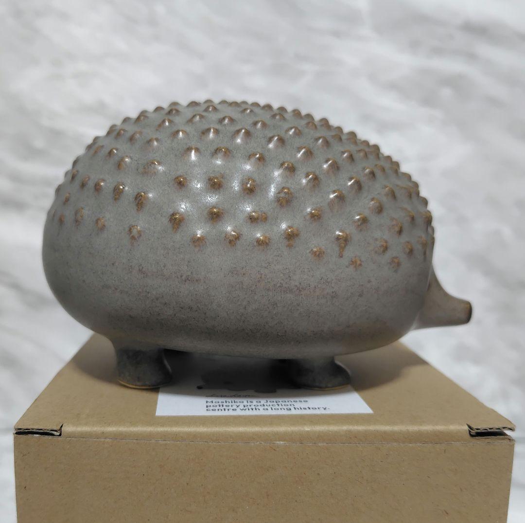 リサラーソン　にっぽんのハリネズミ。　グレー　益子焼　箱つき