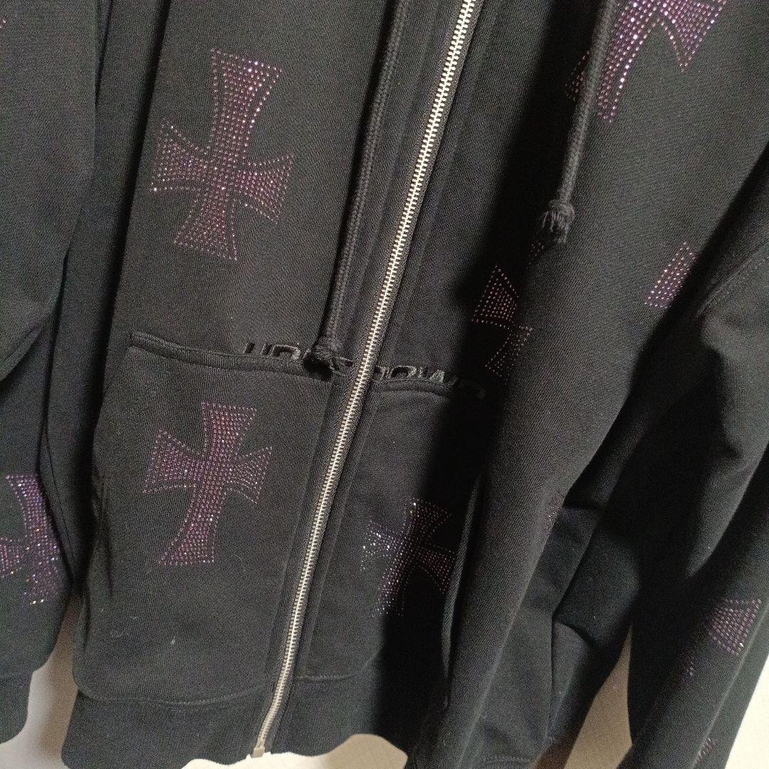 寿*。様 UNKNOWN LONDクロスラインストーンジップアップパーカー パー