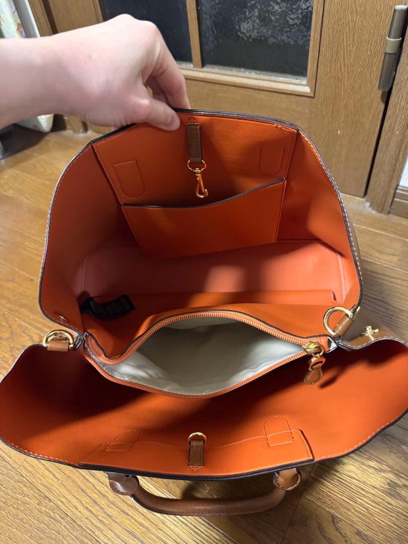 ローレンラルフローレン 2wayレザーバッグ A4サイズ収納可能