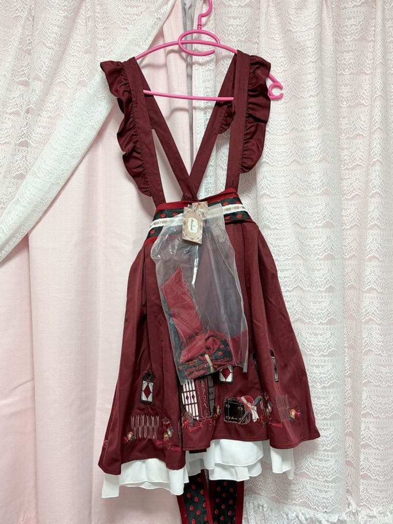 Amavel アマベル 大正浪漫の夢紀行ミドルスカート 和風 和ロリ ボルドー