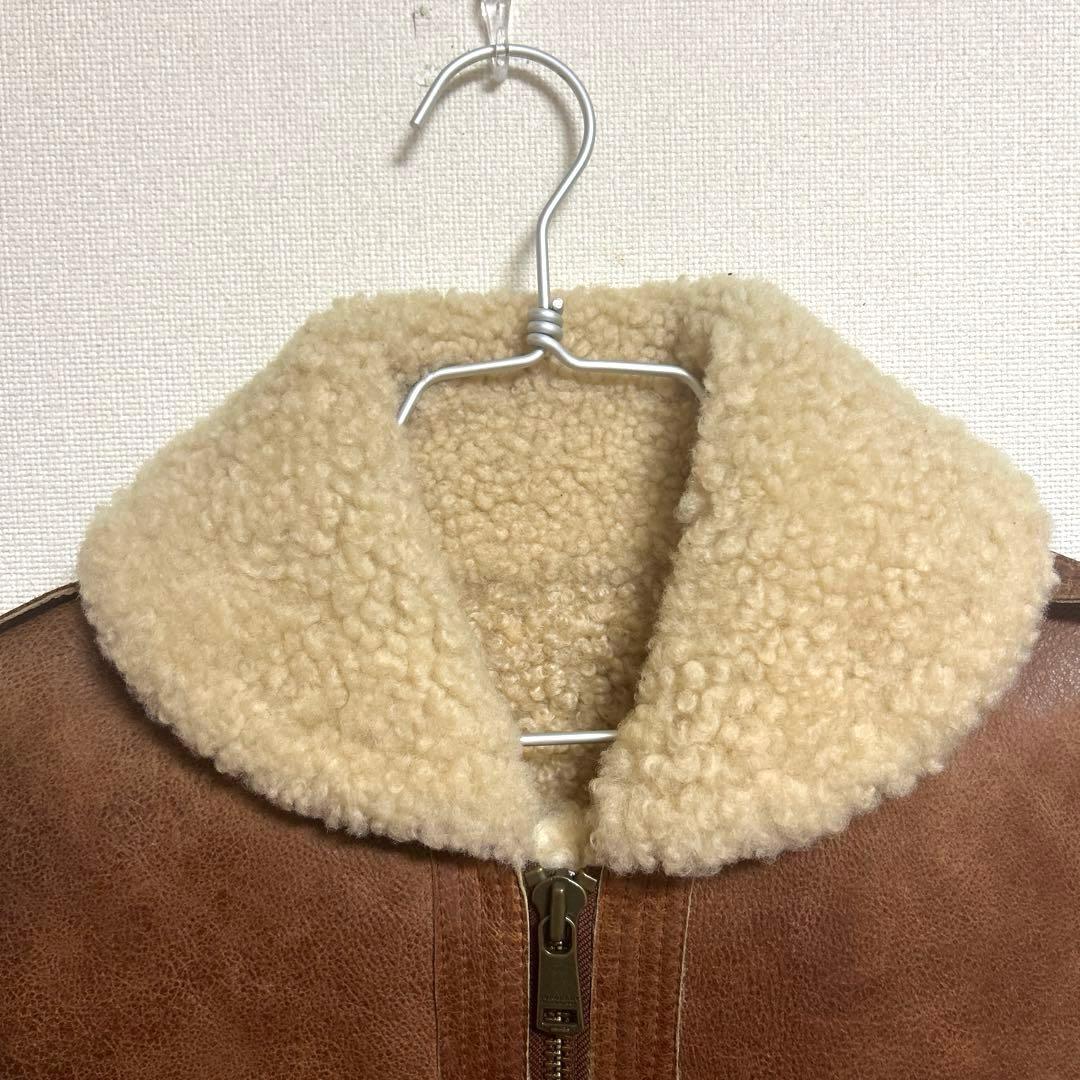 バーバリーブラックレーベル ムートン ジャケット 羊革 Ｌフライトジャケット