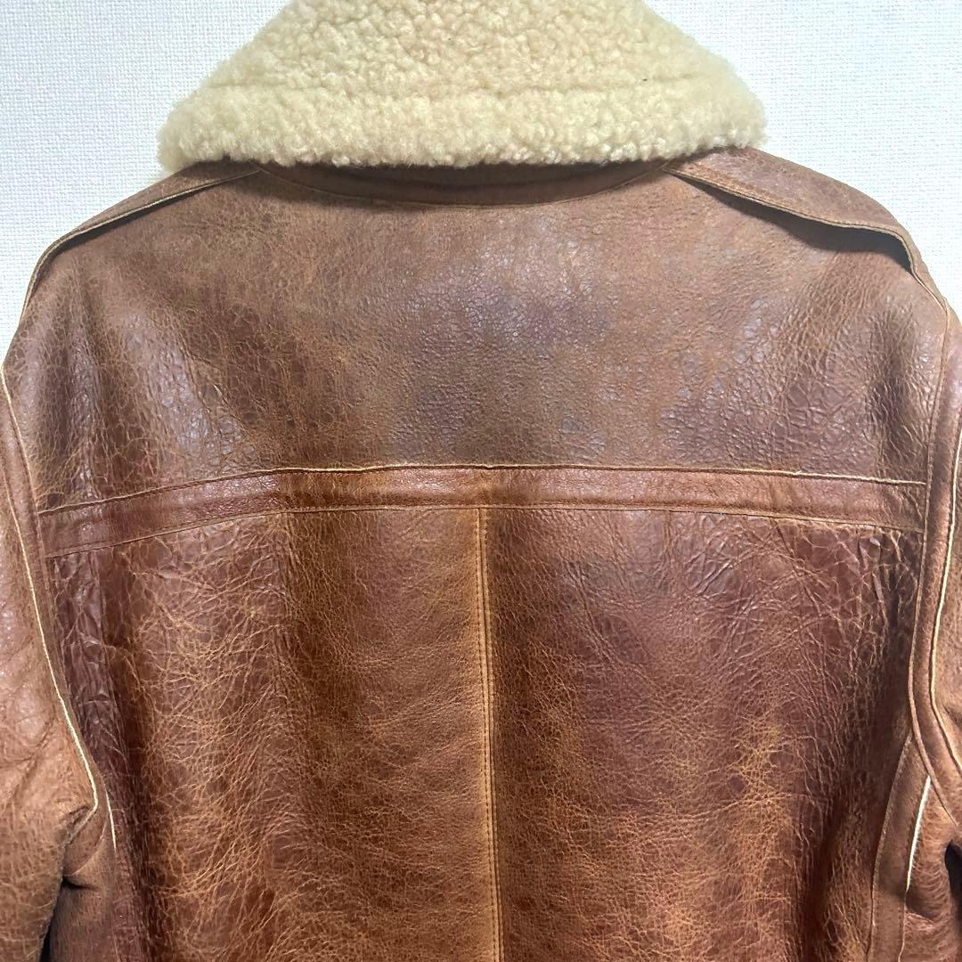 バーバリーブラックレーベル ムートン ジャケット 羊革 Ｌフライトジャケット