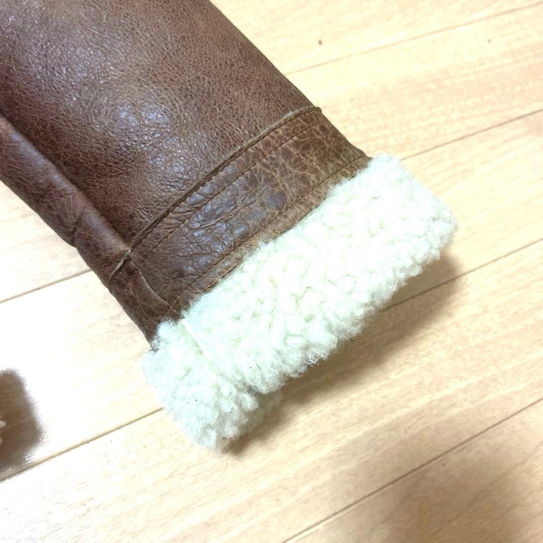 バーバリーブラックレーベル ムートン ジャケット 羊革 Ｌフライトジャケット