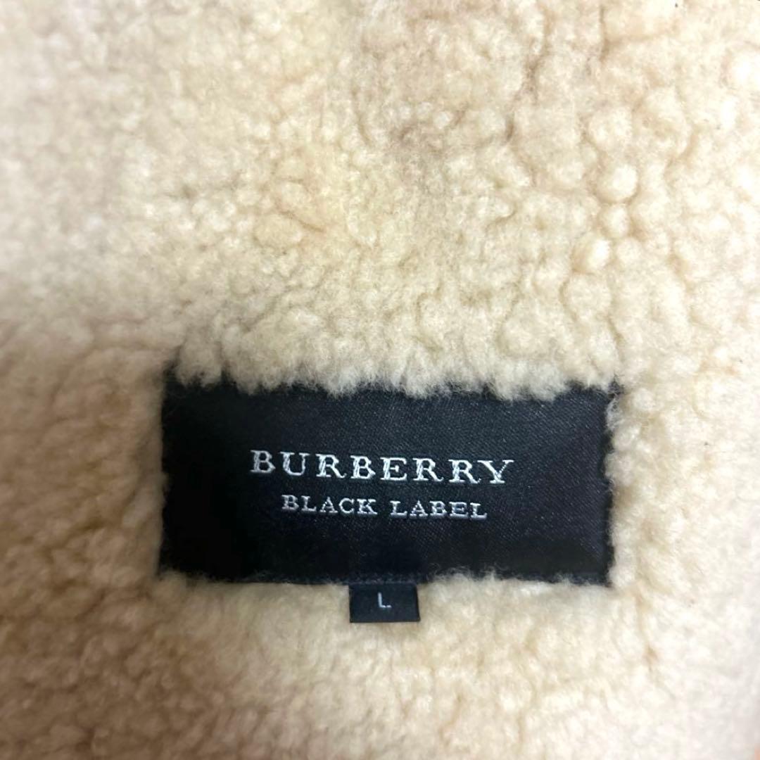 バーバリーブラックレーベル ムートン ジャケット 羊革 Ｌフライトジャケット