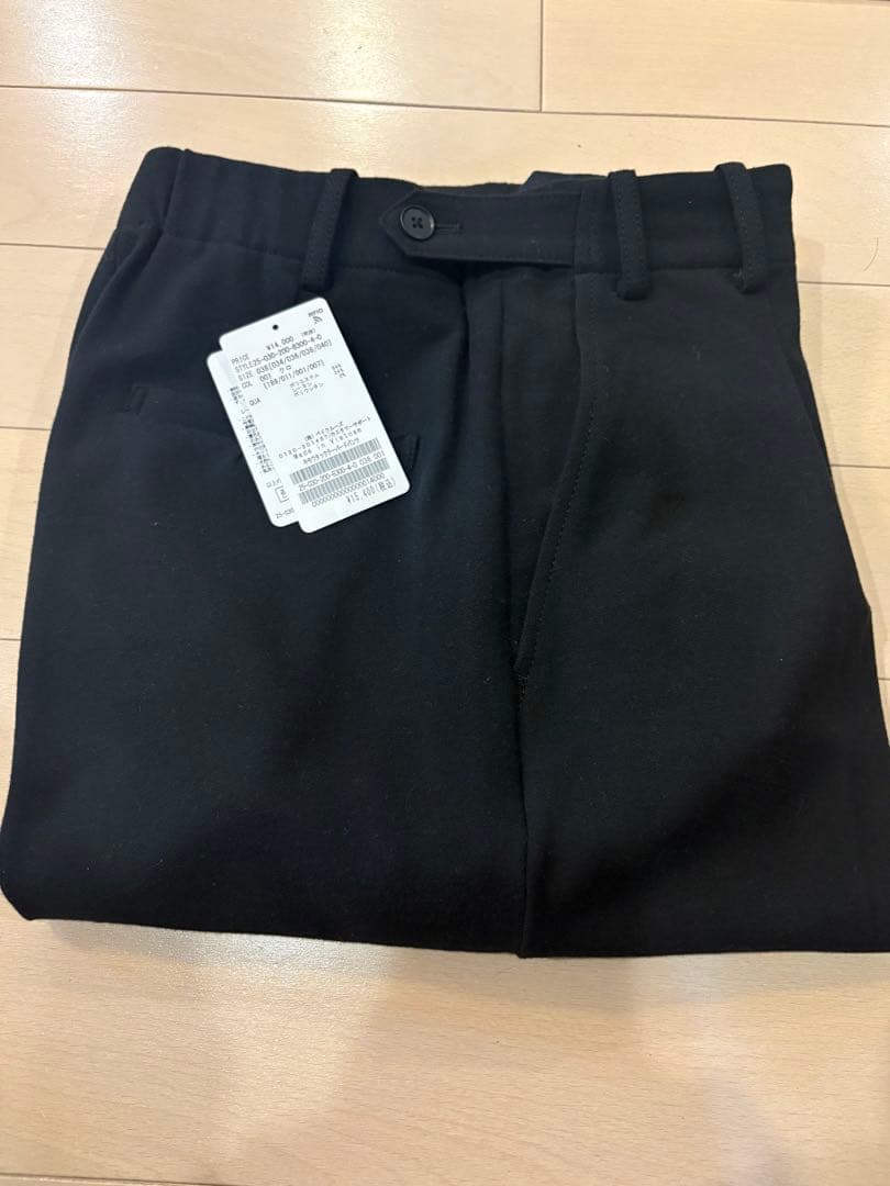 《手洗い可》起毛タックテーパードパンツ　スピックアンドスパン　38 ブラック