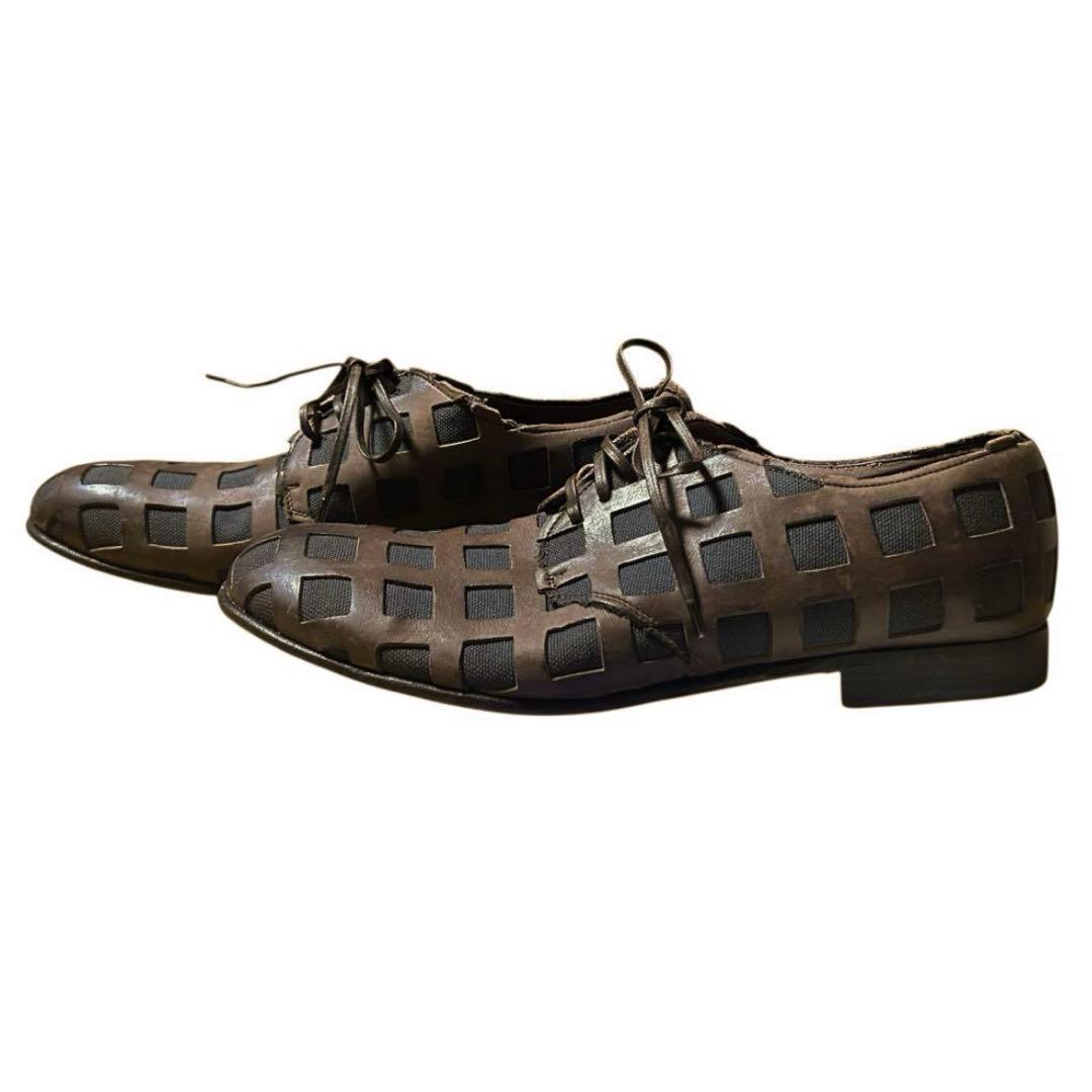 Dolce & Gabbana ブラウン ネット ダービー レザーシューズ