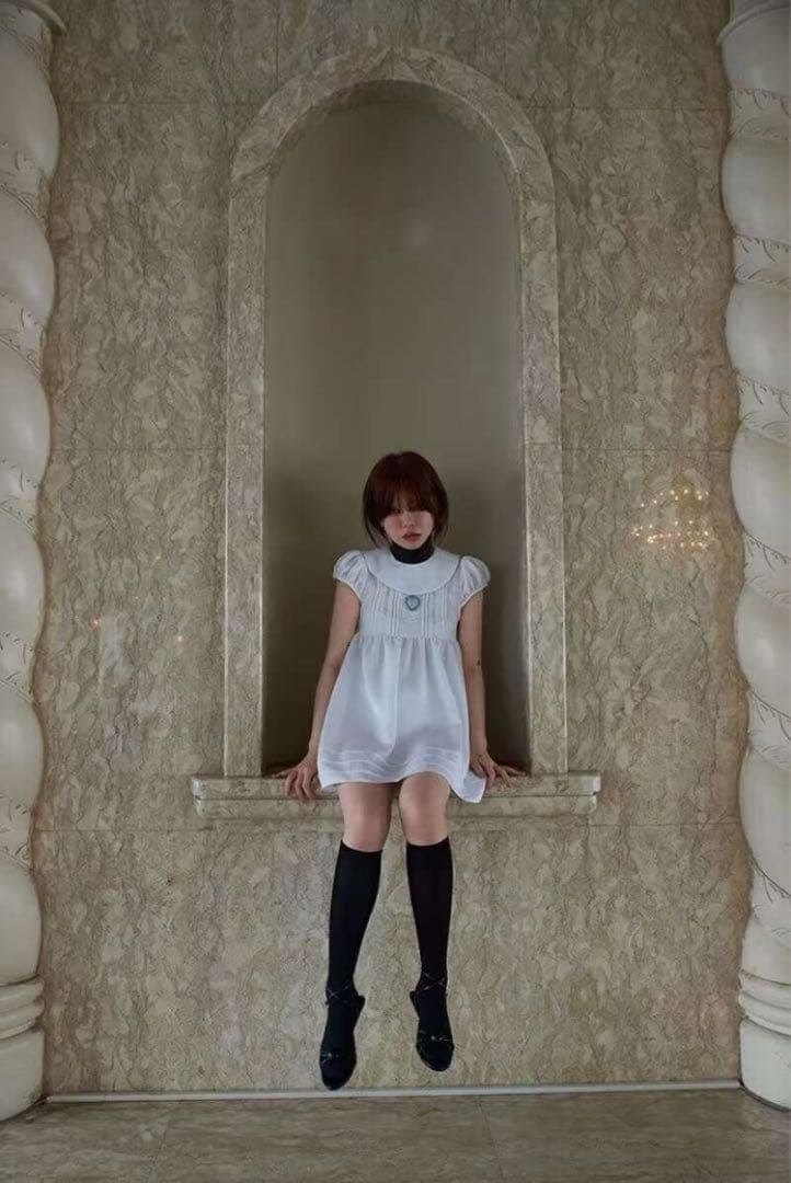 freckle ホワイト ワンピース フリル襟 パフスリーブ 新品タグ付き