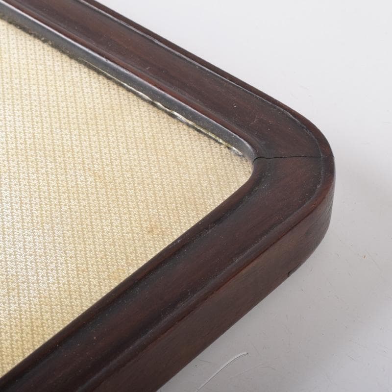 中国　斉白石　水墨画　花草図　工芸印刷　時代唐木雲板額　N　7624A