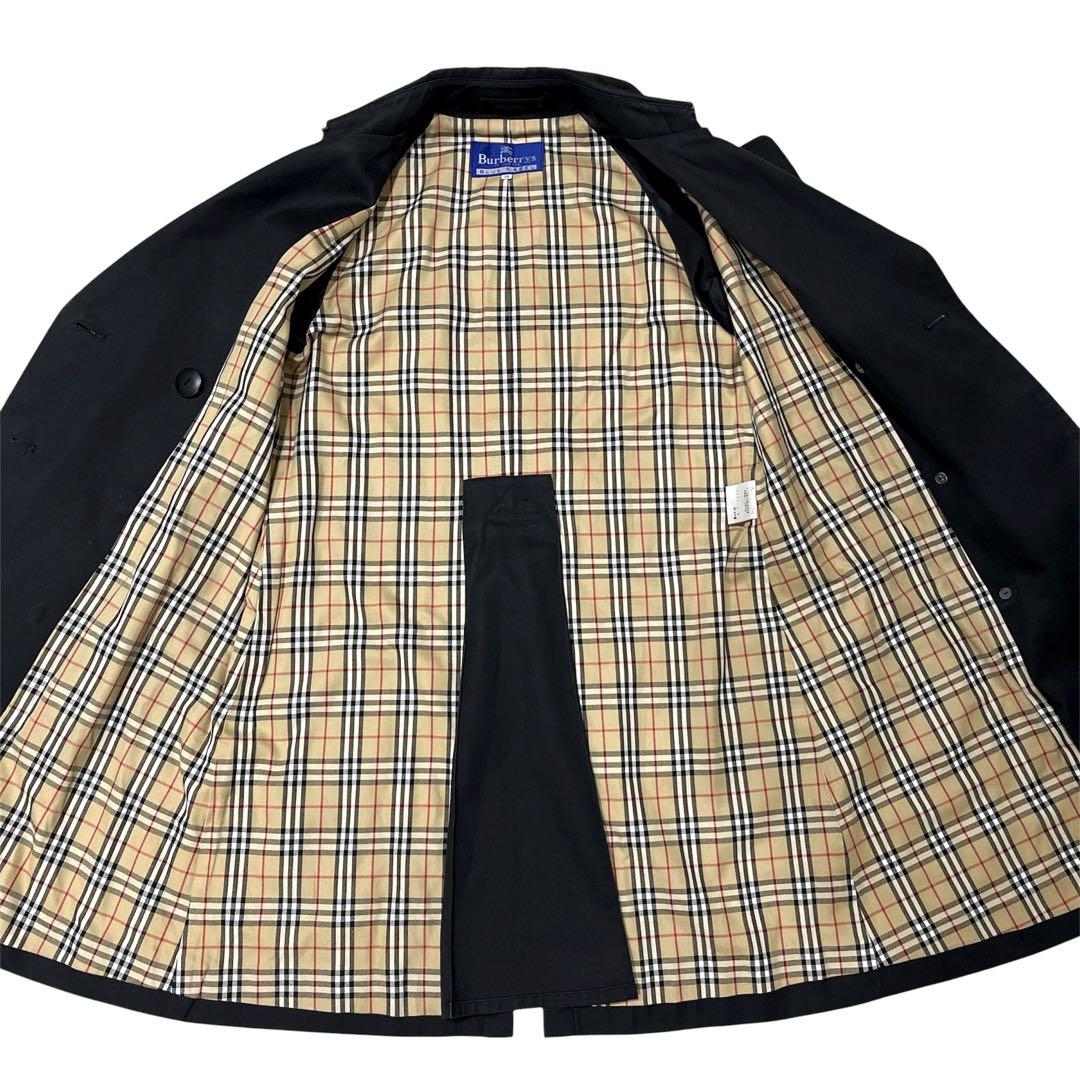 バーバリーブルーレーベル トレンチコート ブラック ノバチェック ベルト 38