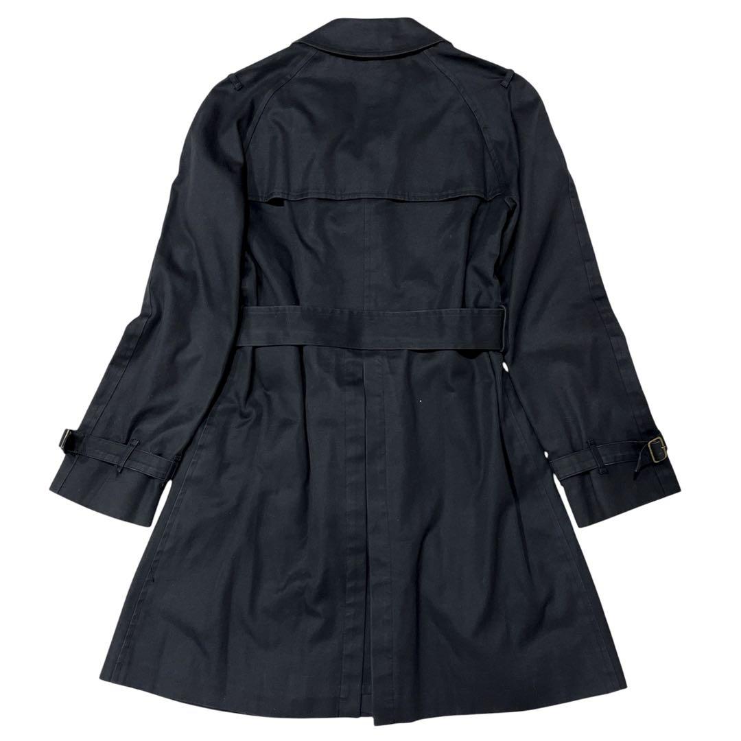 バーバリーブルーレーベル トレンチコート ブラック ノバチェック ベルト 38