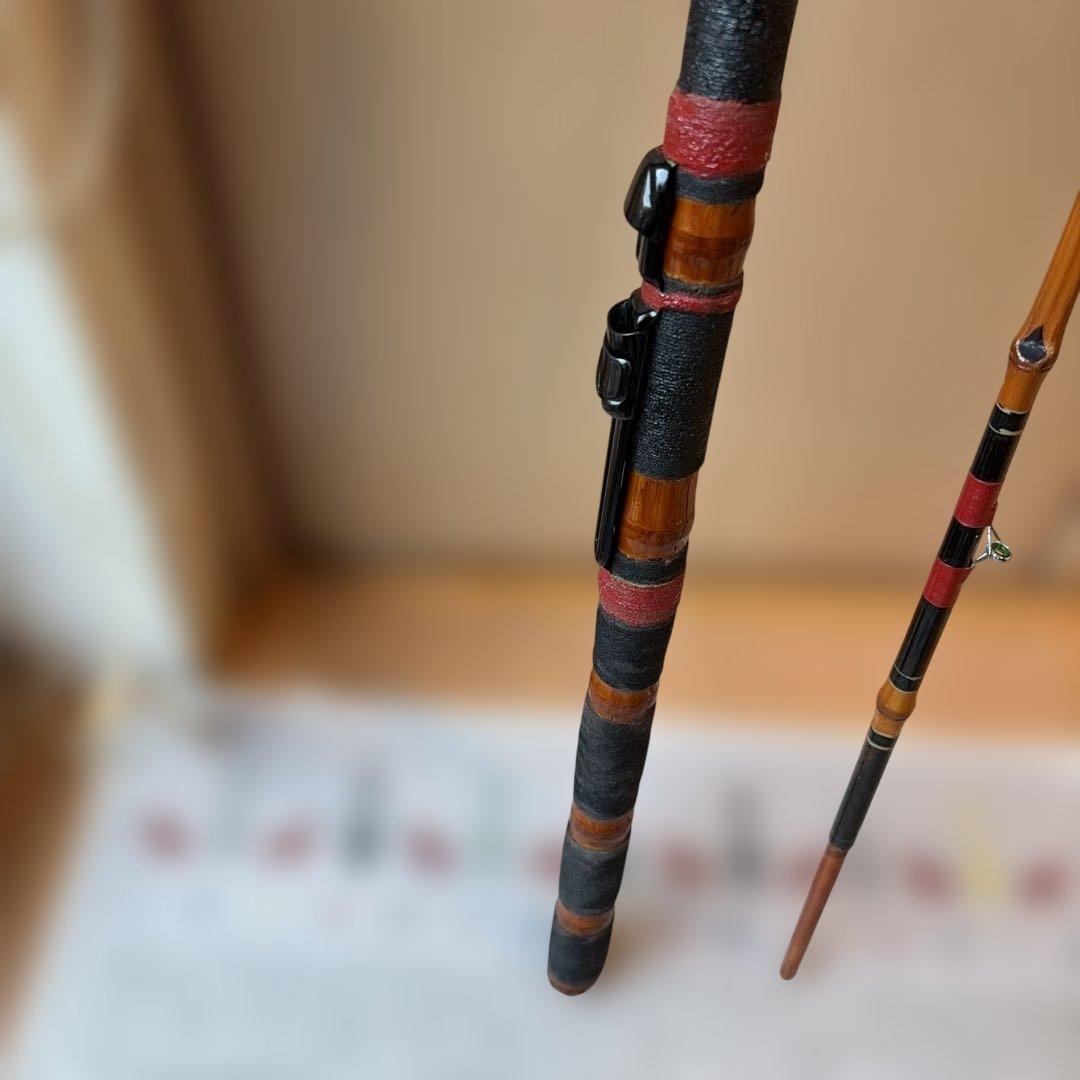手作り　骨董　和竿　全竹　落し込み　へチ竿　、210、7尺