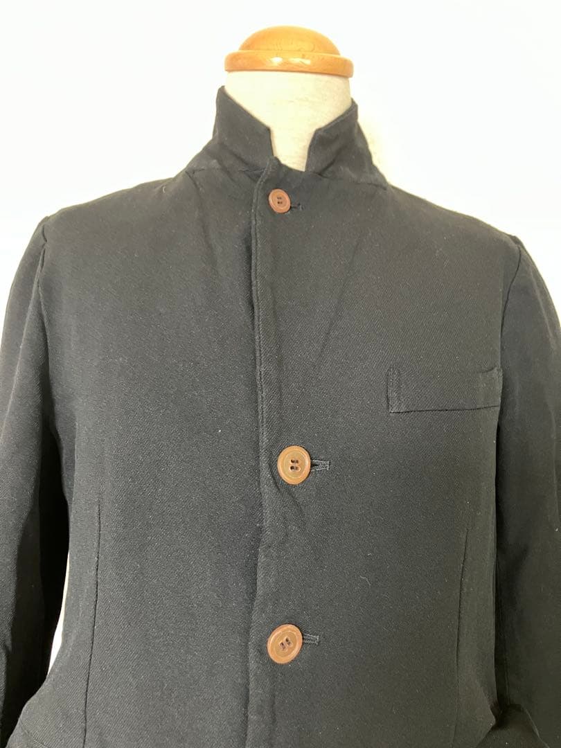 コムデギャルソンコムデギャルソンフリル付きブラックチェスターコート