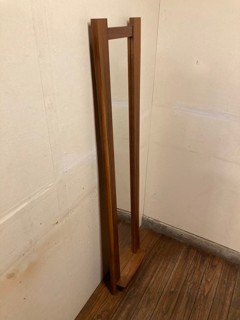 家具工房 雉子舎 ウォールナット 無垢材 台付 ウォールミラー 壁掛け 姿見