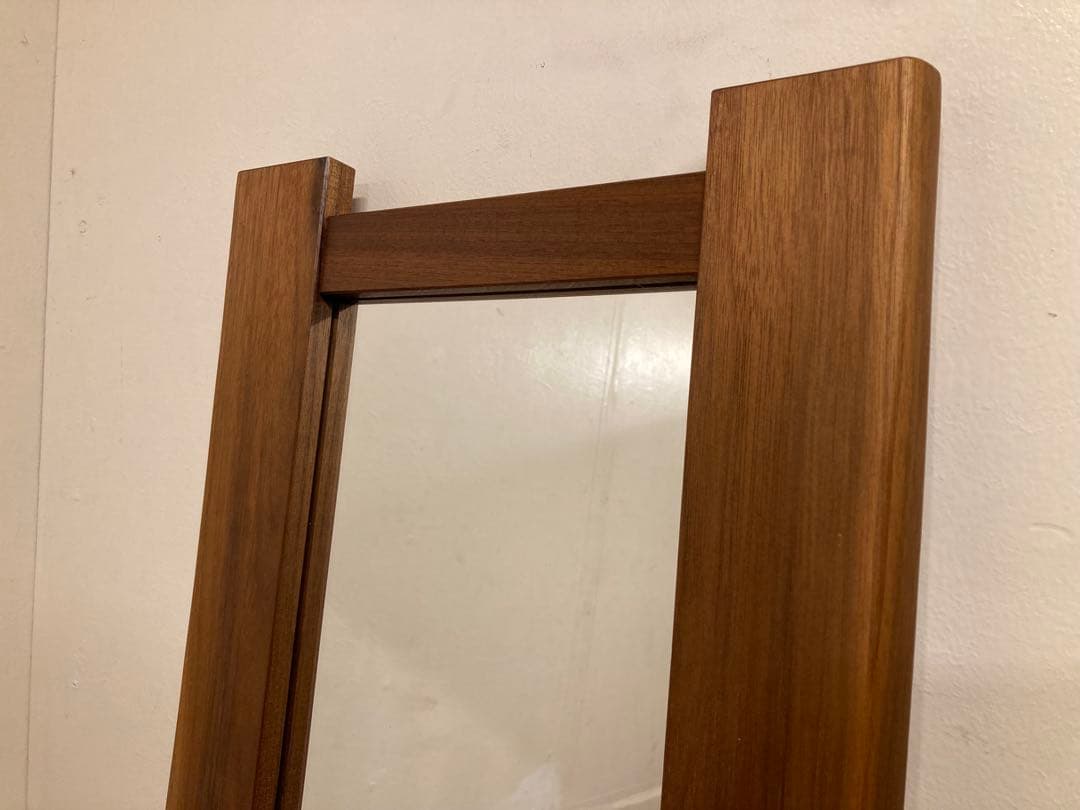 家具工房 雉子舎 ウォールナット 無垢材 台付 ウォールミラー 壁掛け 姿見