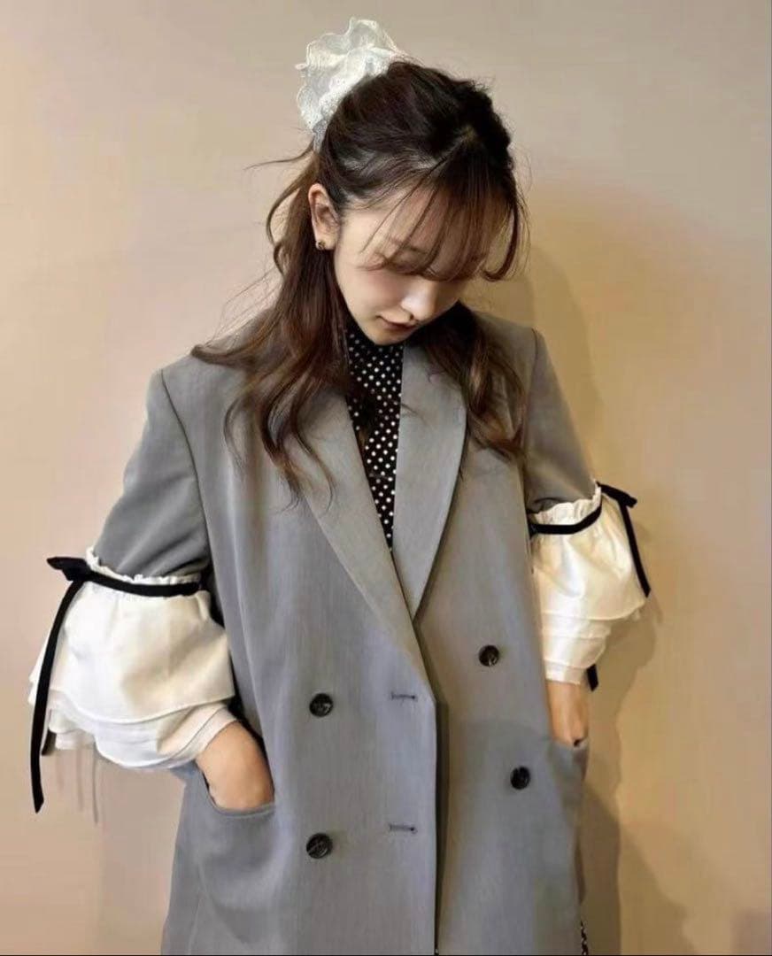 ROSY LUCE LILY FRILL JACKET グレー