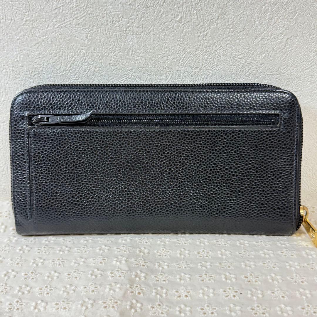 CHANEL シャネル ココマーク キャビアスキン 長財布 極美品8879209