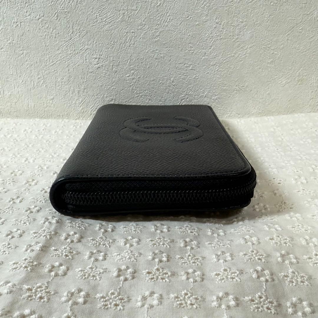 CHANEL シャネル ココマーク キャビアスキン 長財布 極美品8879209