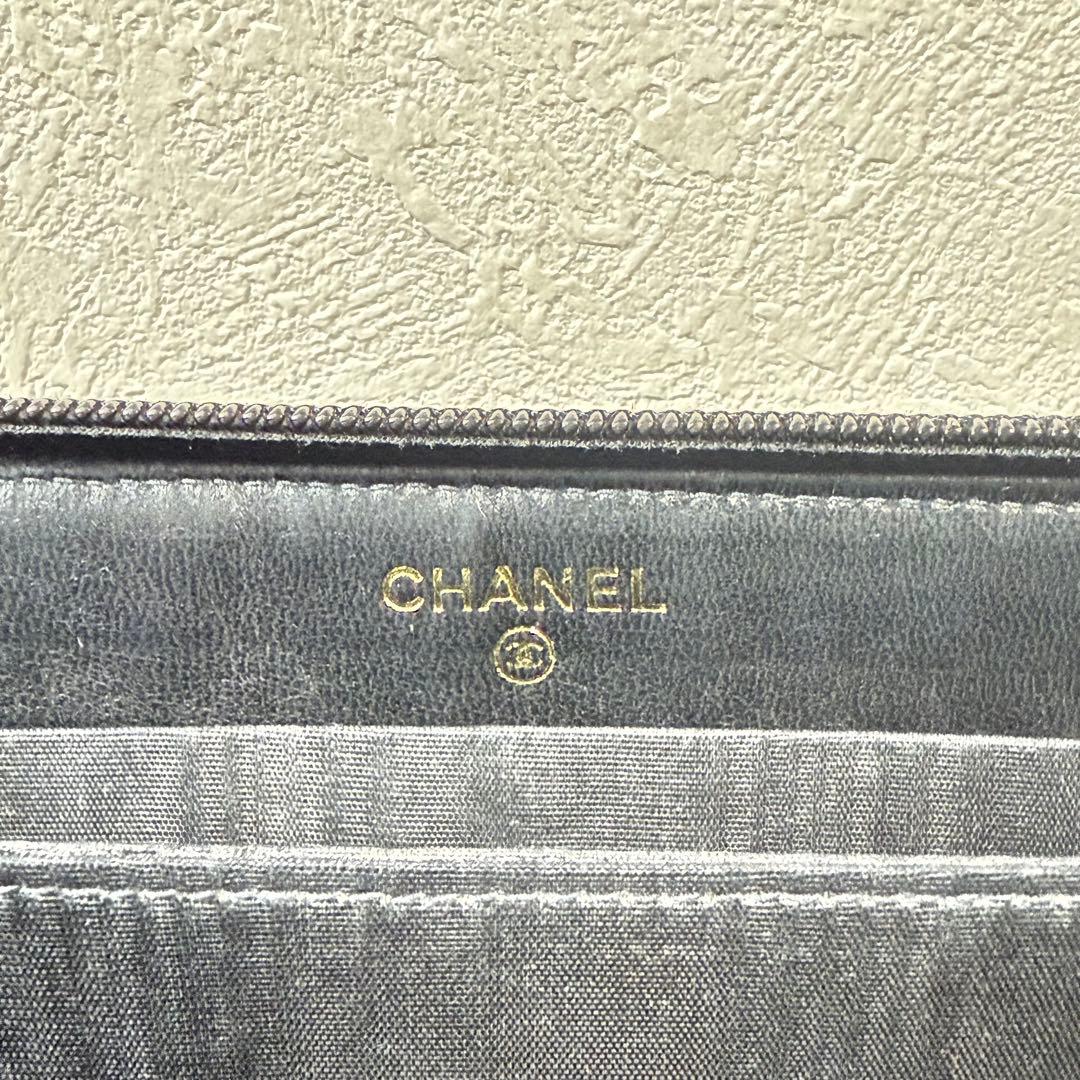 CHANEL シャネル ココマーク キャビアスキン 長財布 極美品8879209